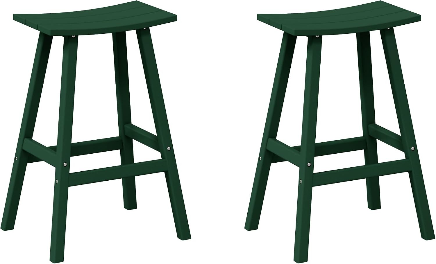 Patio Bar Stools Set of 2 PCS Outdoor Adirondack 29″ in Saddle Stools