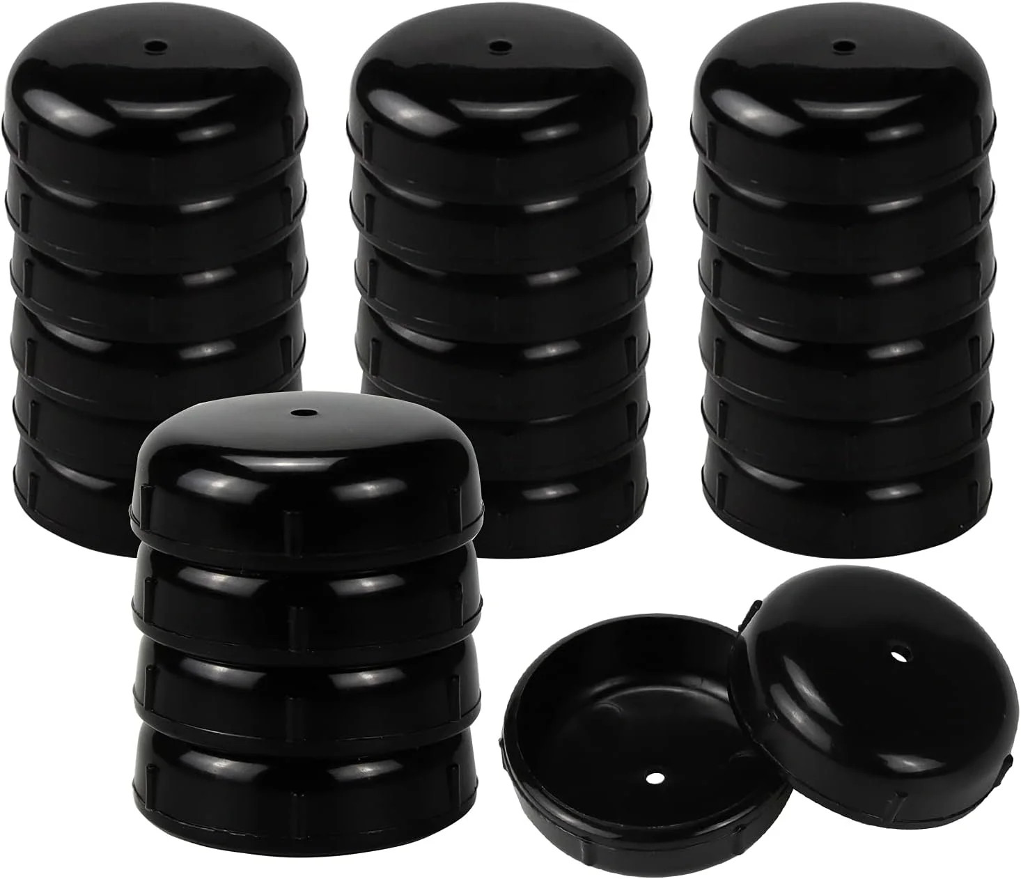 1-1/2 inch Wrought Iron Patio Furniture Feet Caps,24 Packs Round Plastic Outdoor