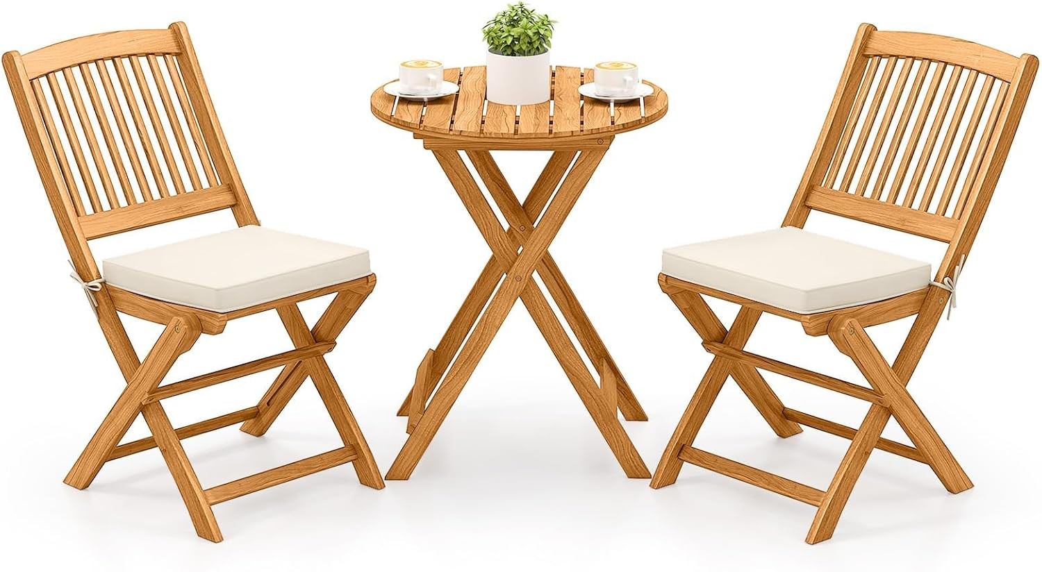 Acacia Wood Folding Patio Bistro Table & Chairs