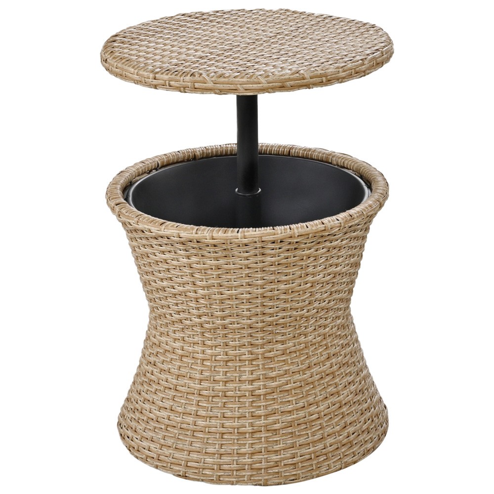5PC Patio Set PE Rattan Chairs Table All-Weather Outdoor Furniture for Backyard