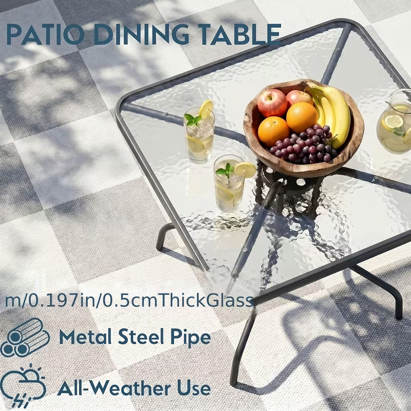 5-Piece Patio Set Outdoor Furniture Table and Chairs Set for Garden Backyard
