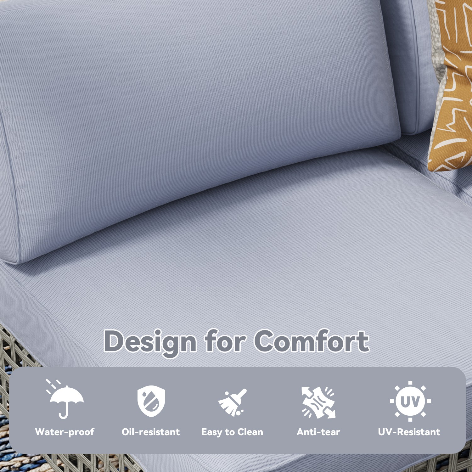 7-Piece Patio Furniture Set Outdoor Sectional Sofa with Cushions Wicker Rattan