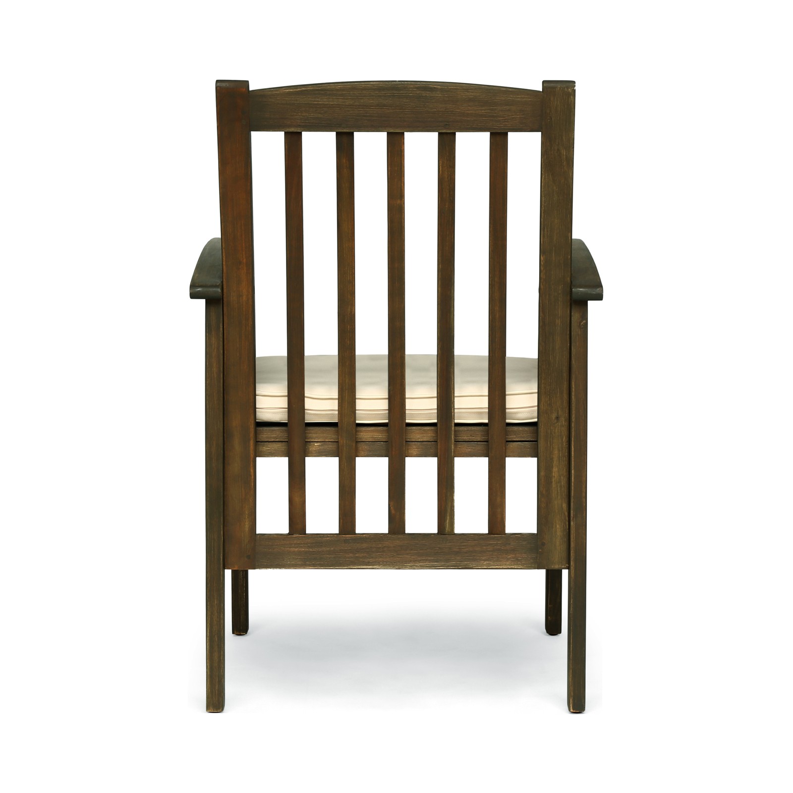 Acacia Wood Dining Chair Set, 2PCS with 2 Water-Resistant Cushions