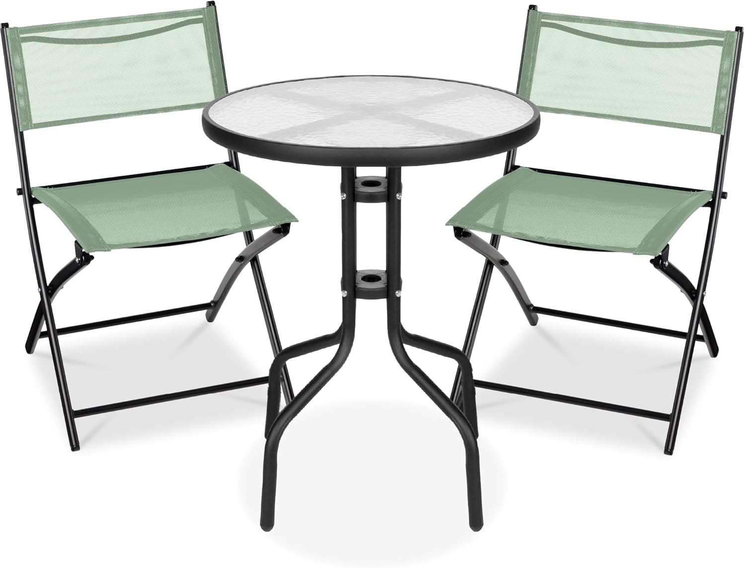 Best Choice Products 3-Piece Patio Bistro Dining Furniture Set W/Textured Glass