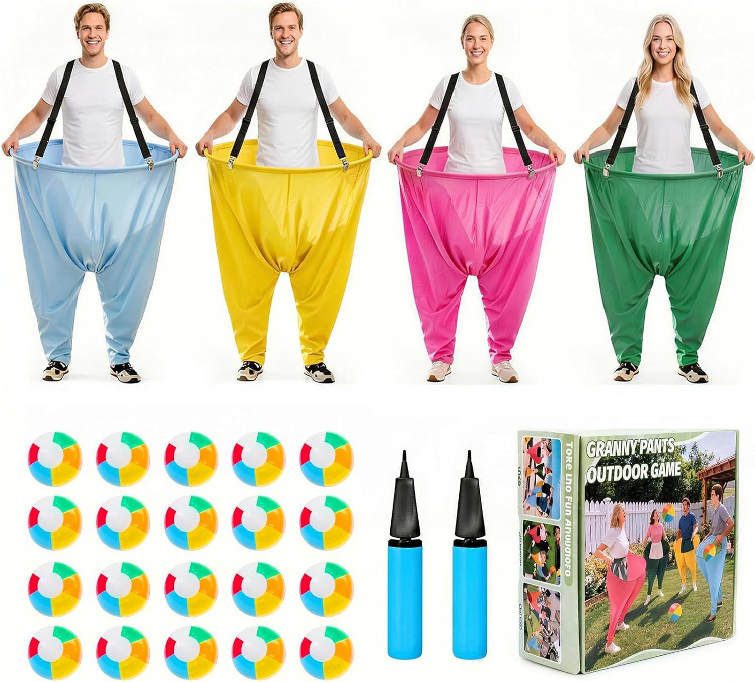 Granny Pants Yard Game Set Outdoor for Adults,4-Color Giant Pants Outdoor Game S