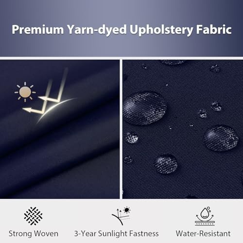Set of 6 Outdoor Chair Cushions – 18.5×16 Inch – Navy Blue – Pack 1