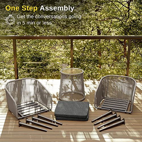 EAST OAK CS22003 PATIO FURNITURE SET – LIGHT GRAY & DARK GRAY