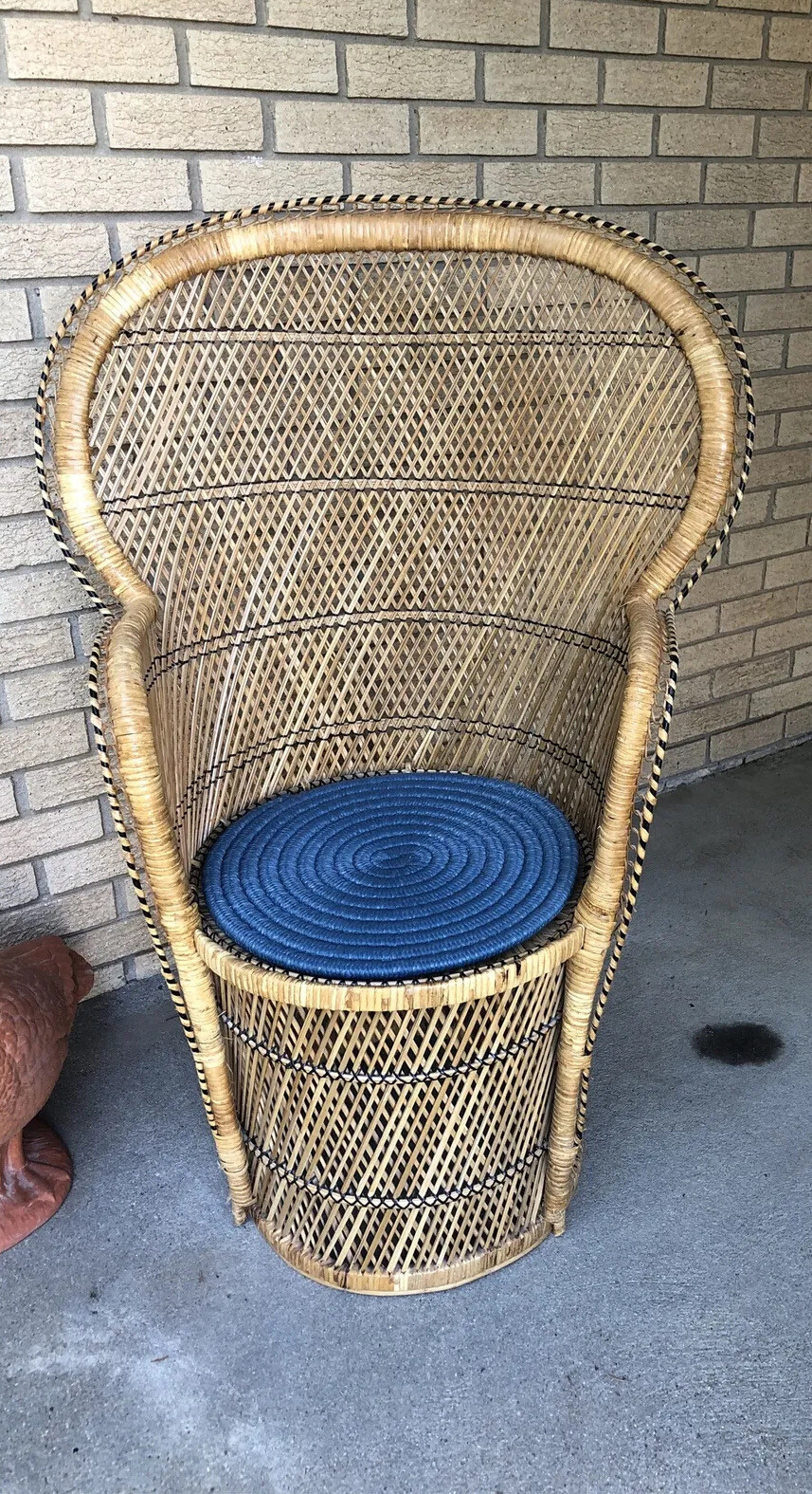 Peacock Throne Full Size Adult Wicker Peacock Rattan Chair
