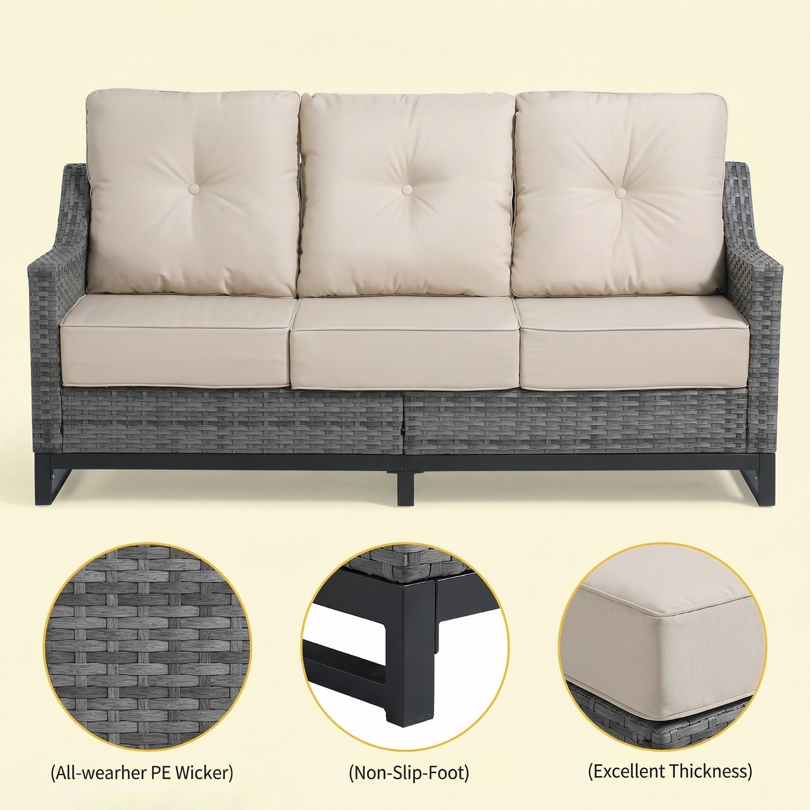 patio furniture set w/ fire table Sofa Chairs ottoman & Side Table CSA cushions