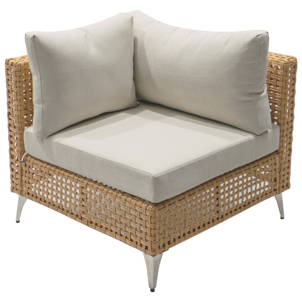 7Pcs Wicker Patio Furniture Set Sectional Sofa Water Resistant Cushions Table