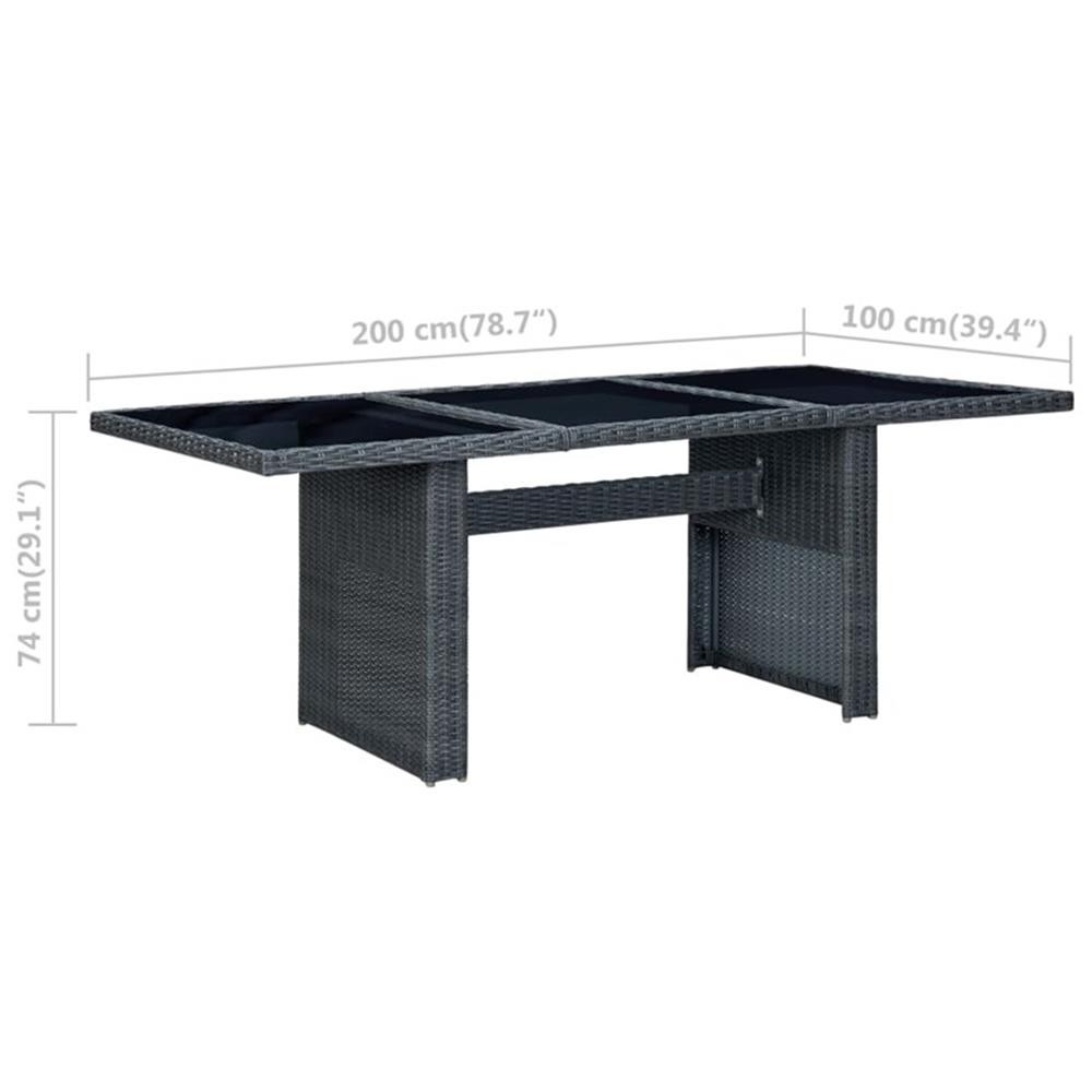 Bowery Hill Contemporary Synthetic Poly Rattan Outdoor Dining Set in Dark Gray