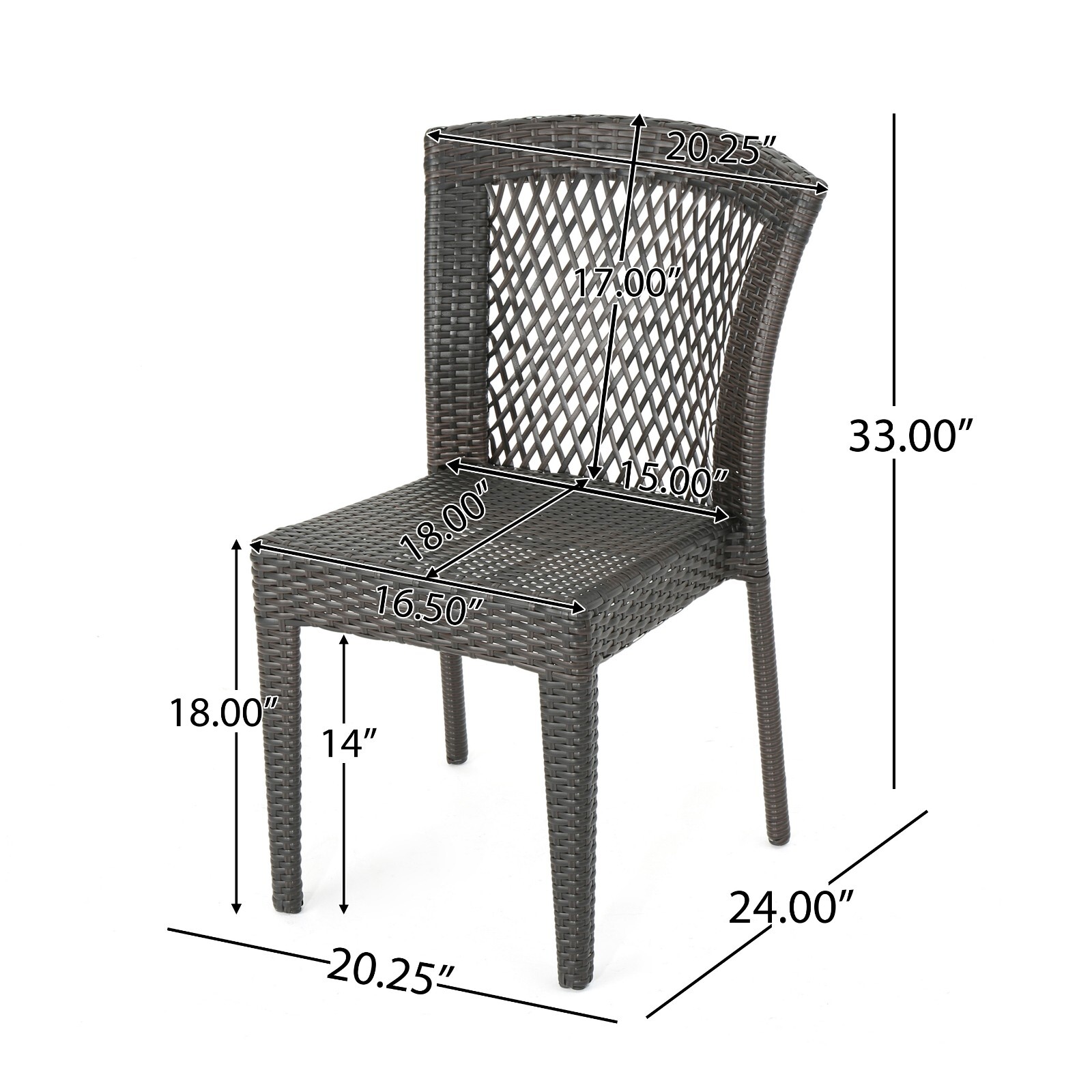 Dana Point Outdoor Patio Furniture Brown Wicker Chairs (Set of 2)