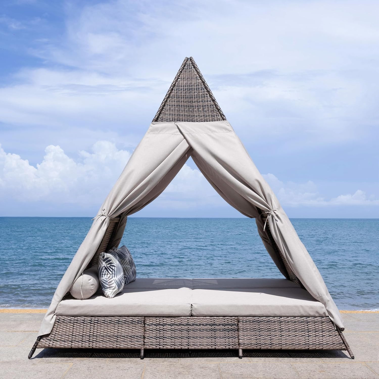 SAFAVIEH Outdoor Patio Furniture Collection – Bongo Grey & Light Grey Wicker Out