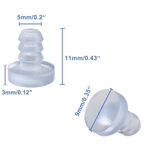 Luomorgo 50Pcs Stem Bumper Glides, Glass Top Table Bumpers with Stem for
