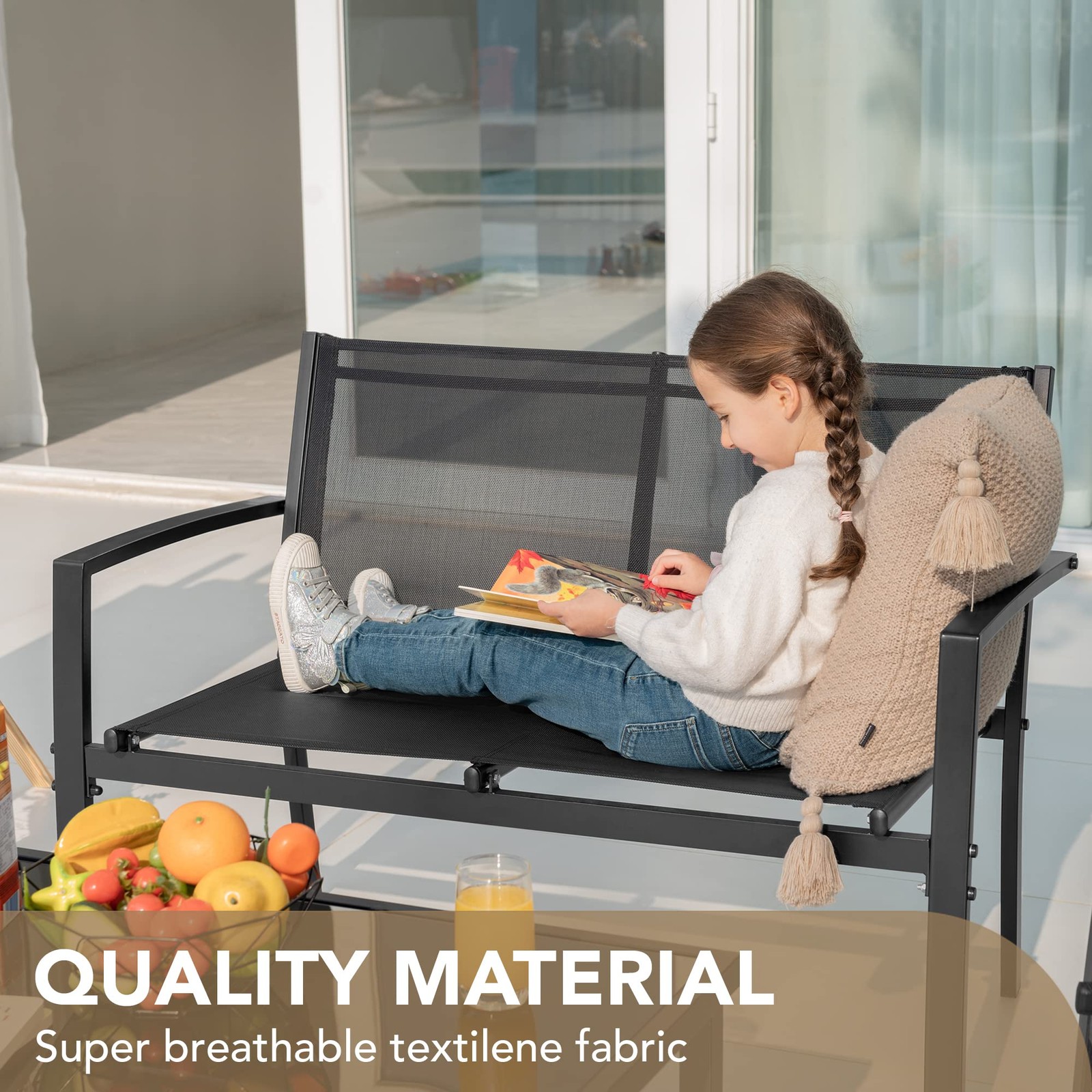 Outdoor Table and Chairs Set of 4 Patio Furniture Modern For Outside Clearance