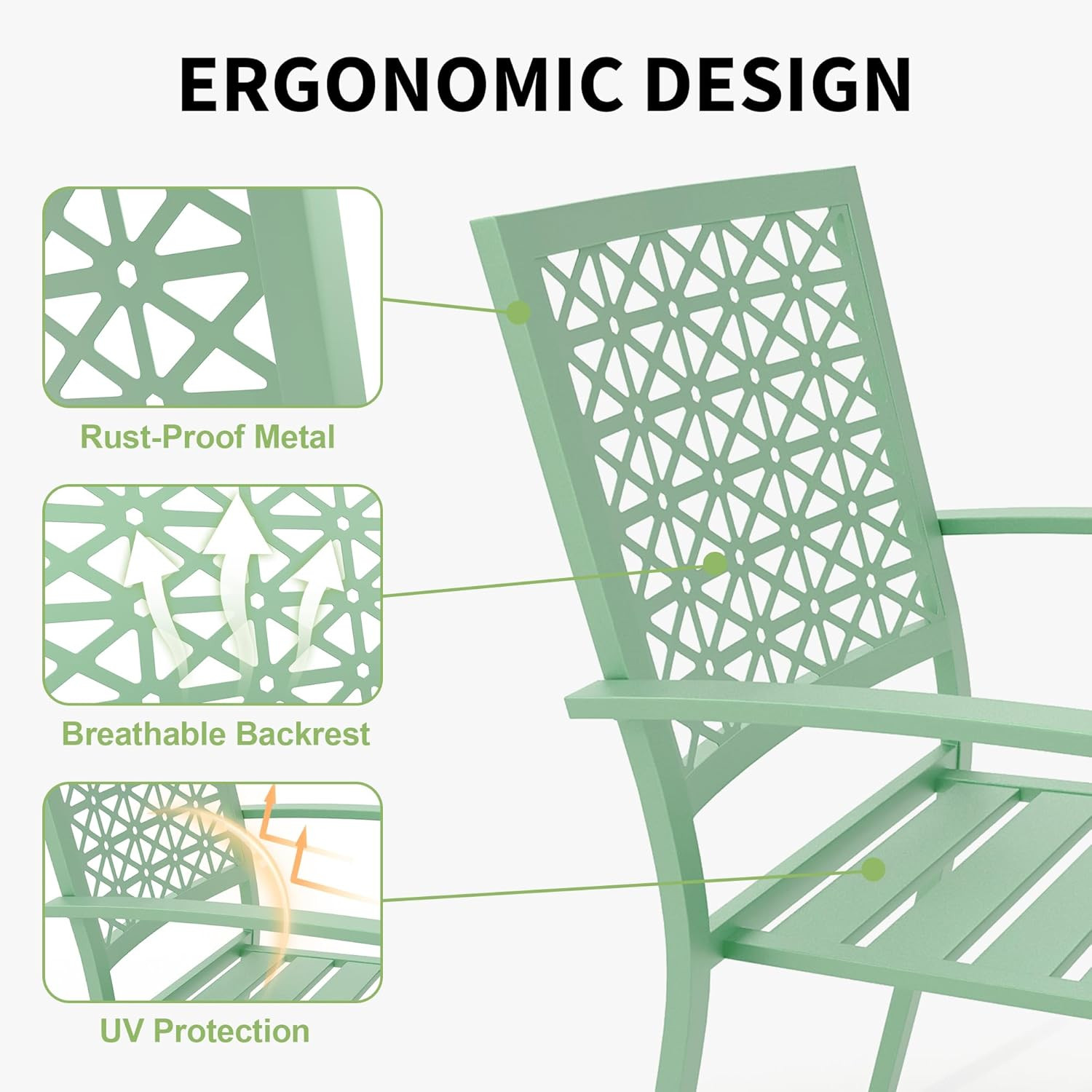 3 Piece Patio Bistro Set, Outdoor Patio Furniture Set with Coffee Table, Convers
