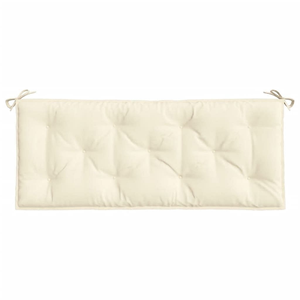 Garden Bench Cushion Cream White 47.2″x(19.7″+19.7″)x2.8″ Oxford Fabric