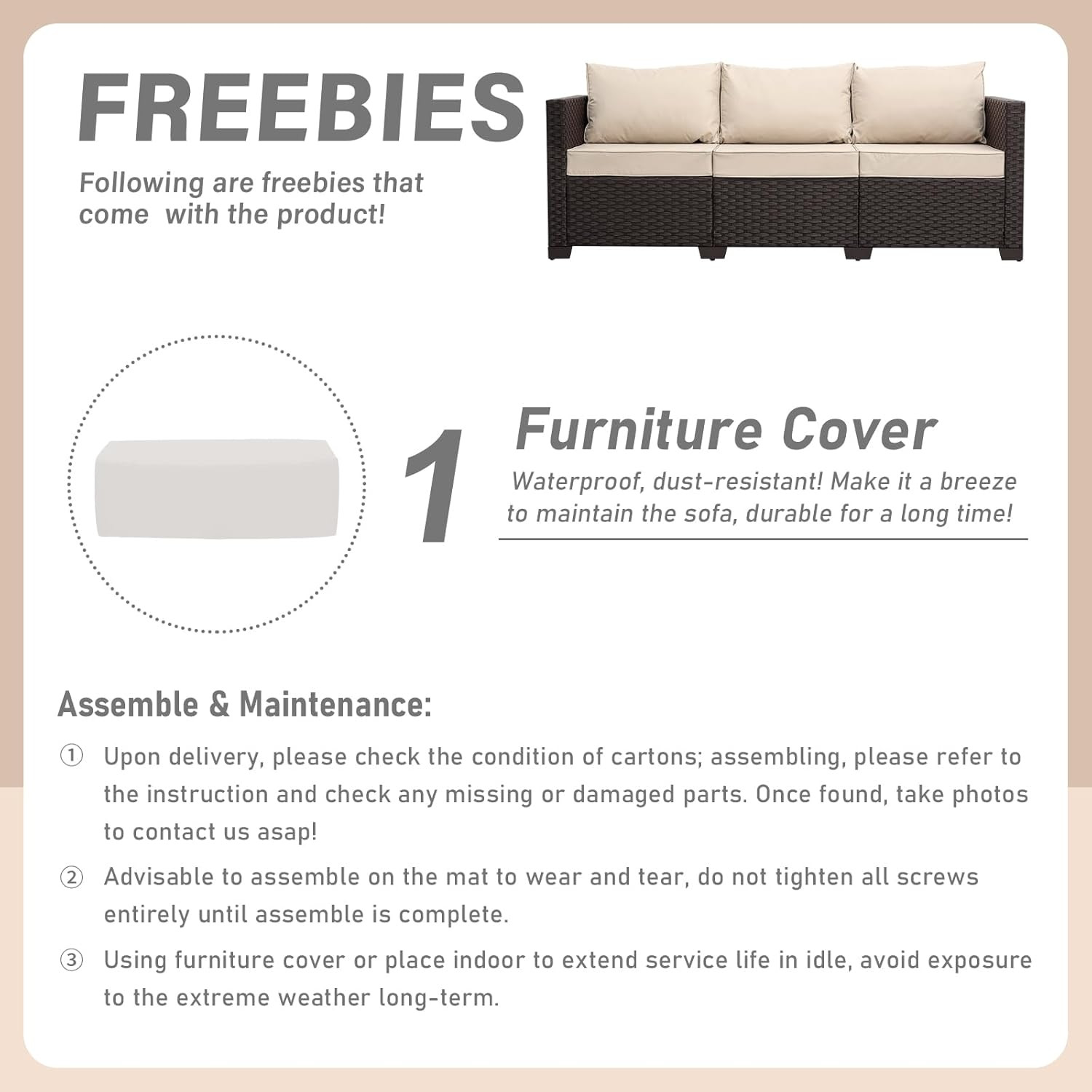 Rattan Star Outdoor Furniture Couch 3 Seater Sofa Outdoor Brown Wicker Sofa Deep