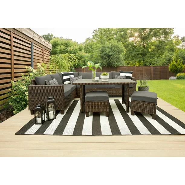 Better Homes & Gardens Brookbury 5-Piece Outdoor Patio Wicker Dining Sectional S