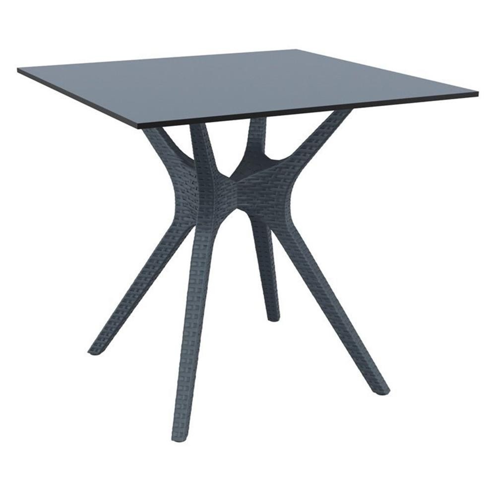 Compamia Ibiza 31″ Square Patio Dining Table in Dark Gray