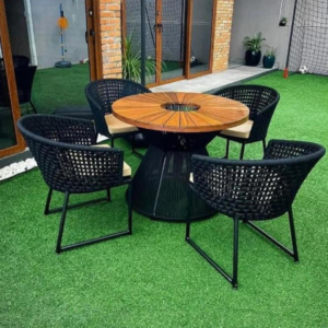 Conjunto de Mesa Champanheira e Cadeira em Corda Náutica